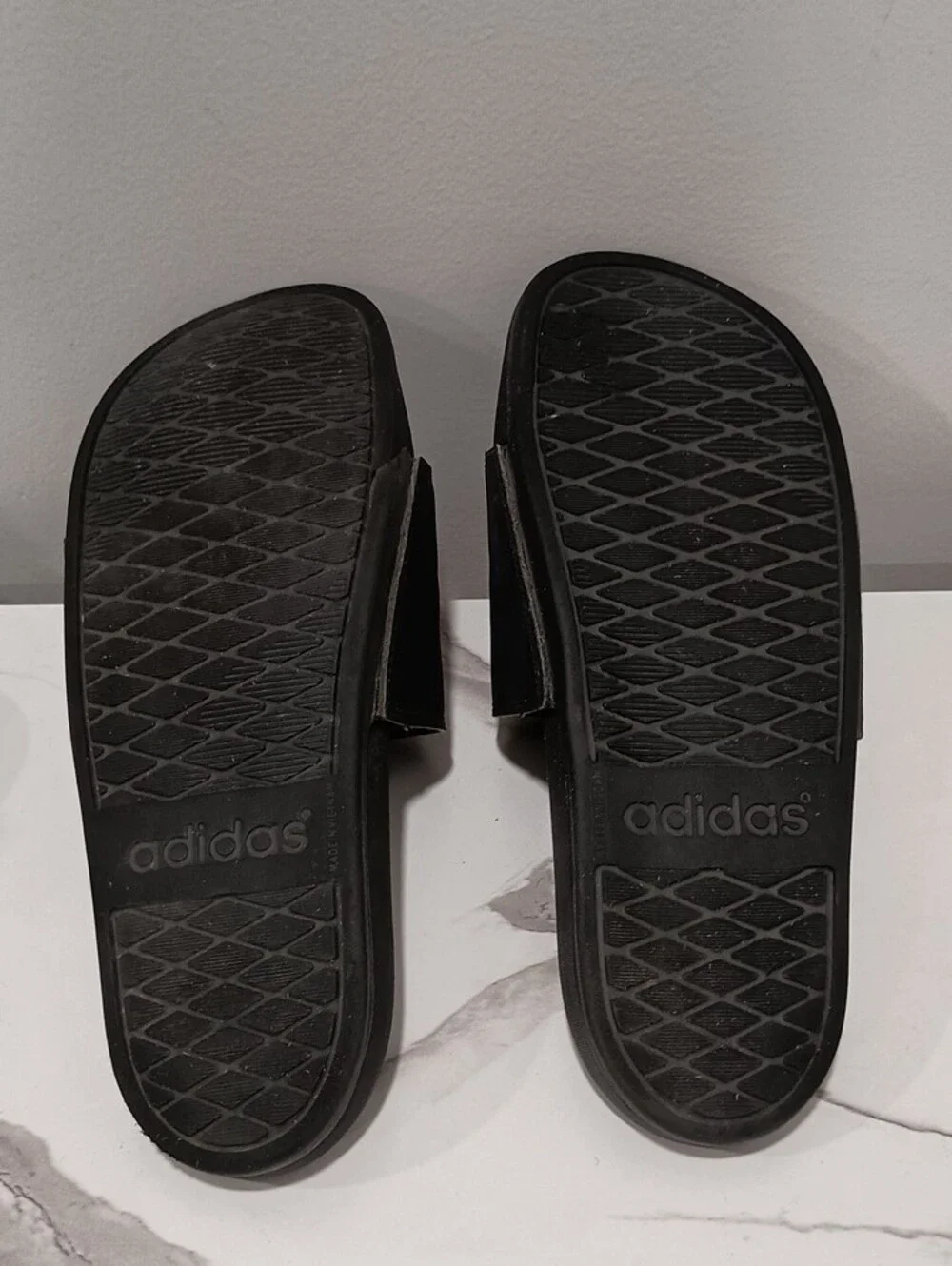 adidas Kids Black and White Slide Sandals